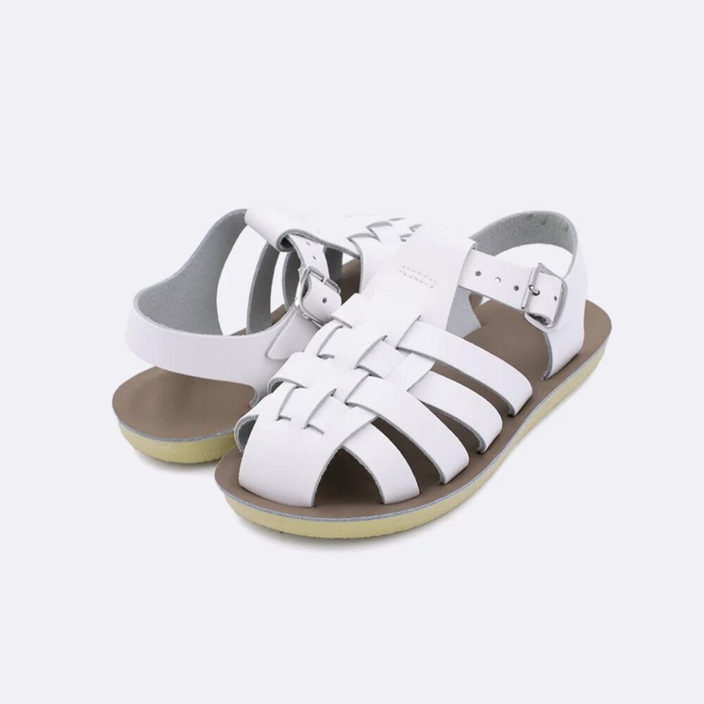 Salt Water Sandals Sun-san Sailor Flat Sandal White Size 7 toddlers